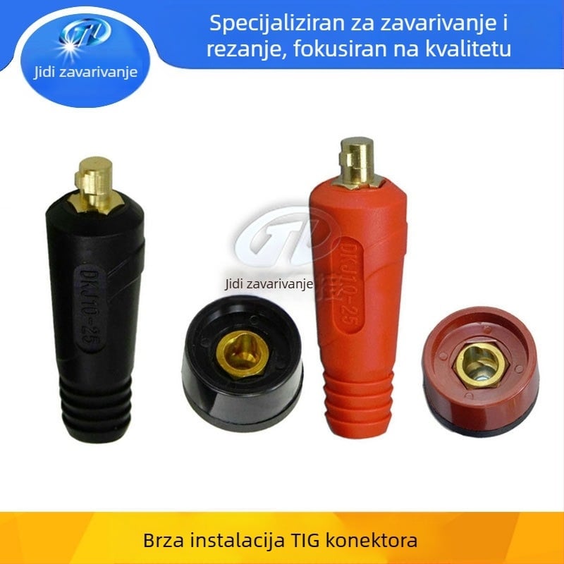 Zavarivački pribor DKJ10-25, europski brzi priključak/utikač Gitty, set od 4 komada