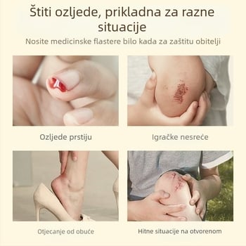 Dječji kartunski vodootporni flaster, jednokratni, mekani PE materijal, 100 komada u kutiji, Miaoqiling marka