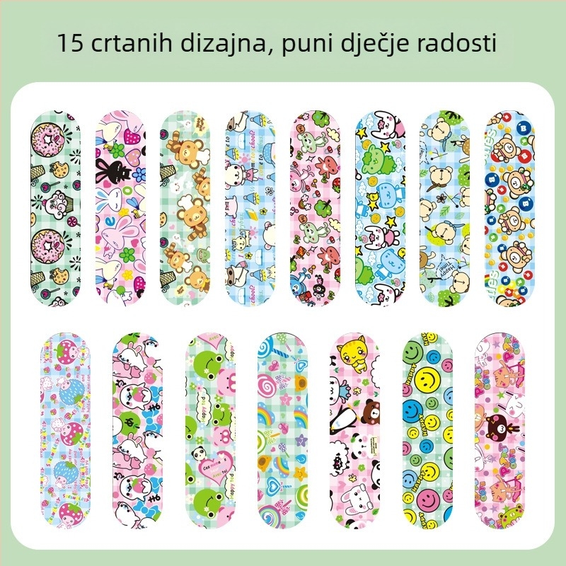 Dječji kartunski vodootporni flaster, jednokratni, mekani PE materijal, 100 komada u kutiji, Miaoqiling marka