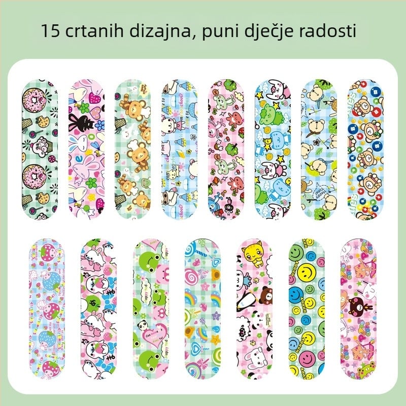 Dječji kartunski vodootporni flaster, jednokratni, mekani PE materijal, 100 komada u kutiji, Miaoqiling marka