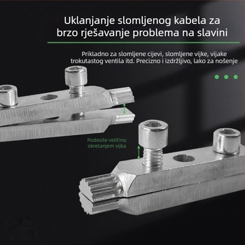 Višenamjenski izdvojnik za slomljene navoje i vijke na slavinama i cijevima, kompatibilan s električnim kutnim brusilom, 24V