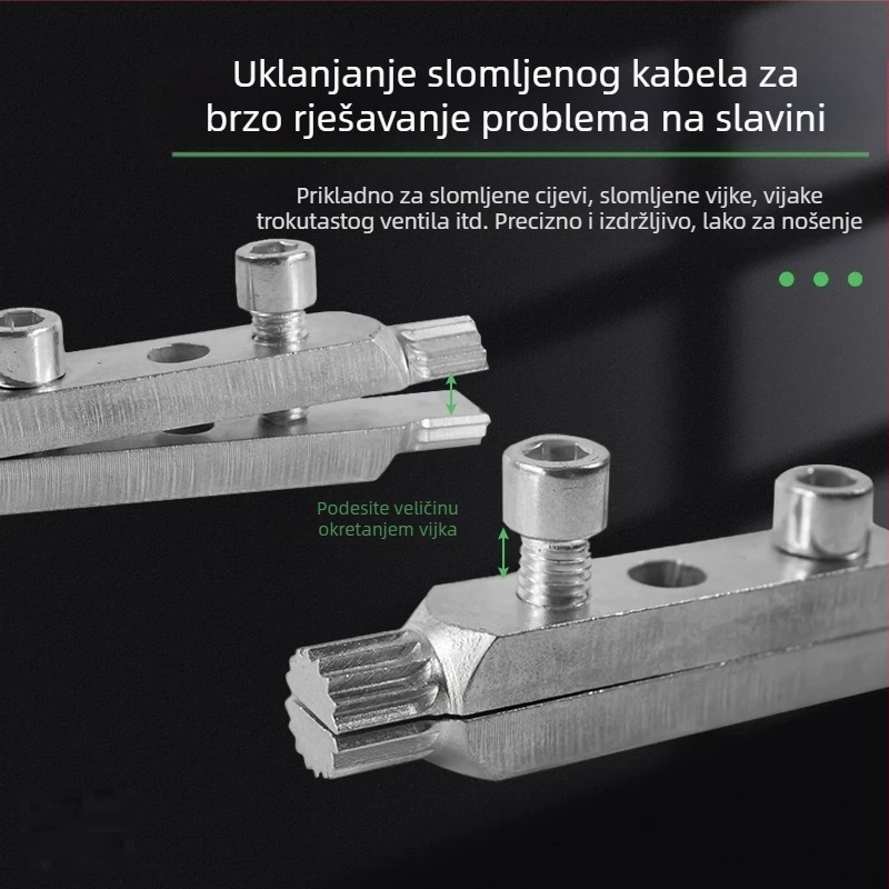 Višenamjenski izdvojnik za slomljene navoje i vijke na slavinama i cijevima, kompatibilan s električnim kutnim brusilom, 24V