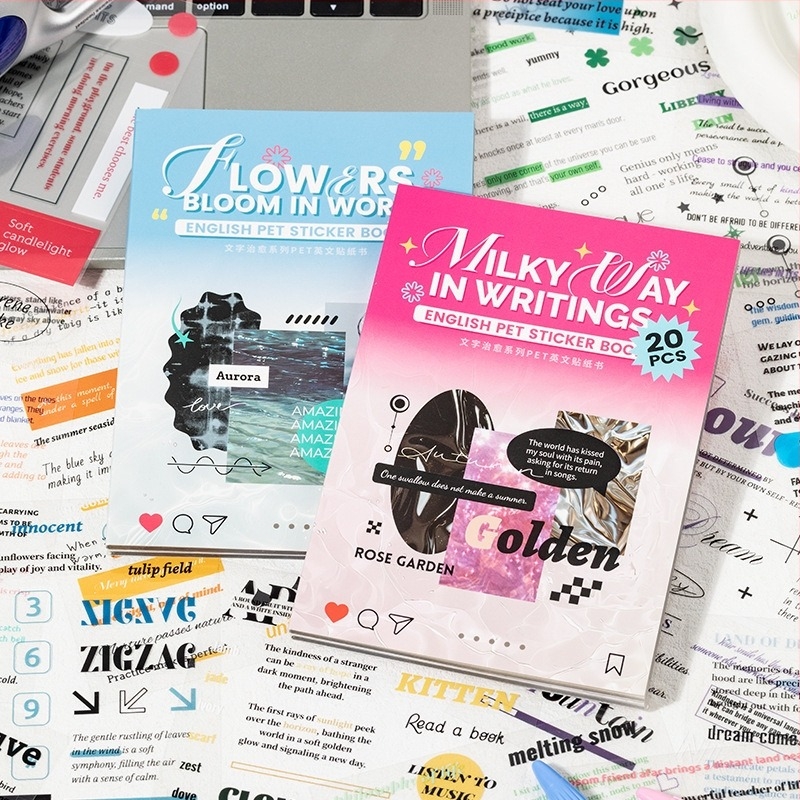 Leisurely PET knjiga naljepnica – Serija Text Healing, IN stil, tisak, DIY ukrašavanje dnevnika