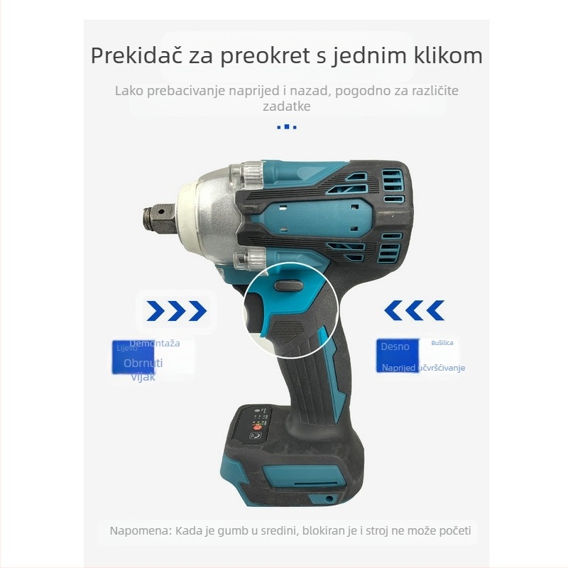 Bezkefni elektromehanički udarni odvijač s litijskom baterijom, 21V, 350 Nm, težina 1,06 kg