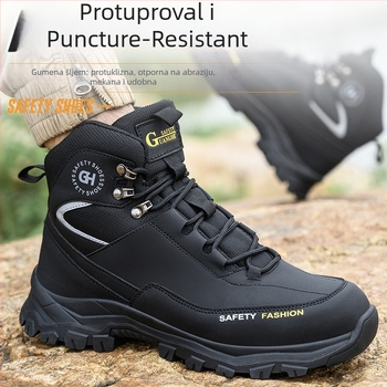 Obuća za sigurnost na gradilištu – otporna na udarac i proboj, visoki gornji dio, koža od mikrovlakna, čelični prstni štitnik