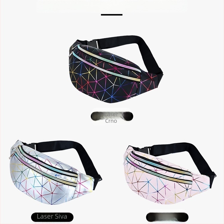 Ženska PU torbica za pojas sa zatvaračem, unutarnja džep sa zatvaračem, trodimenzionalni dizajn, poliester podstava