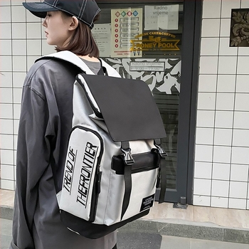 Školski ruksak, unisex, korejskog stila ulične mode, kapacitet 36–55 L, poliester, kompatibilan s 15-inčnim prijenosnikom