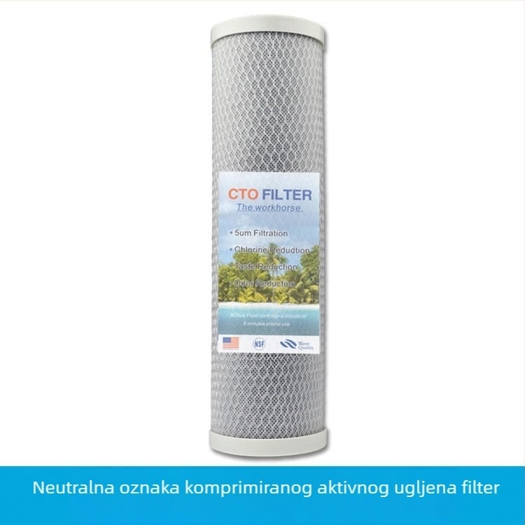 Filter element za vodni pročistač s CTO blokom komprimiranog aktivnog ugljena, usisna filtracija, za uređaje za pročišćavanje vode