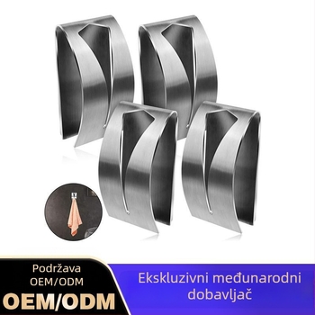 Kuka za ručnike od nehrđajućeg čelika, jednostavan modern dizajn, zidni montažni, nosivost 5 kg