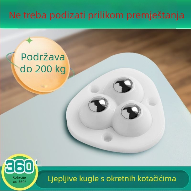 Kuglični kotač s ljepilnim montažom – tih univerzalni kotač za namještaj
