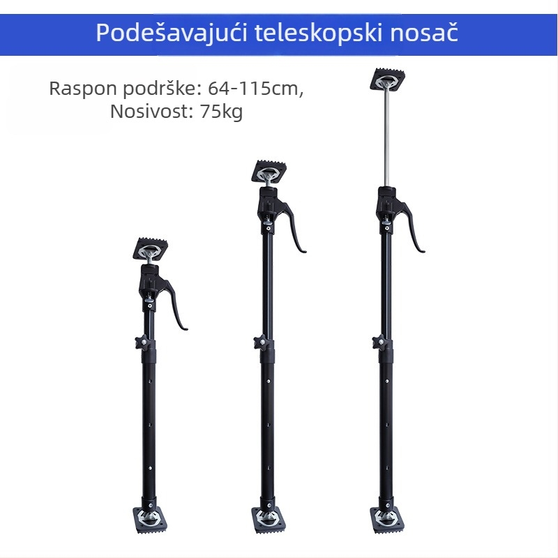 RUITOOL teleskopijska potpora šipka za ormariće, trostupanjska regulacija, debeli okvir od nehrđajućeg čelika, dvodijelni komplet za ugradnju kućnih ormarića, marka RUITOOL