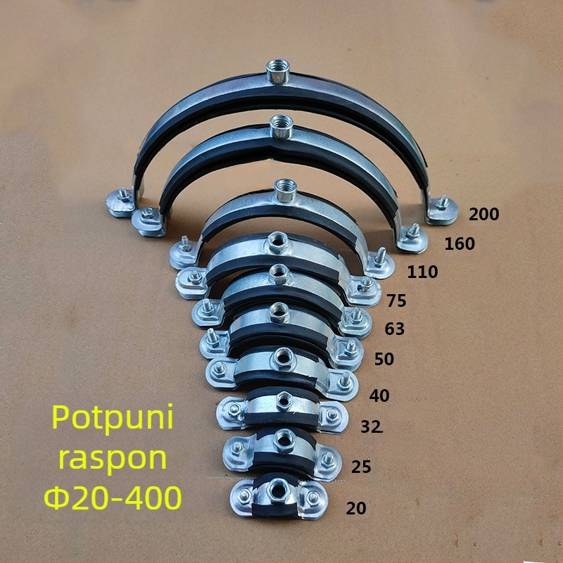 Galvanizirani željezni držač cijevi za PVC kanalizacijske cijevi i PPR vodovodne cijevi – fiksni klip