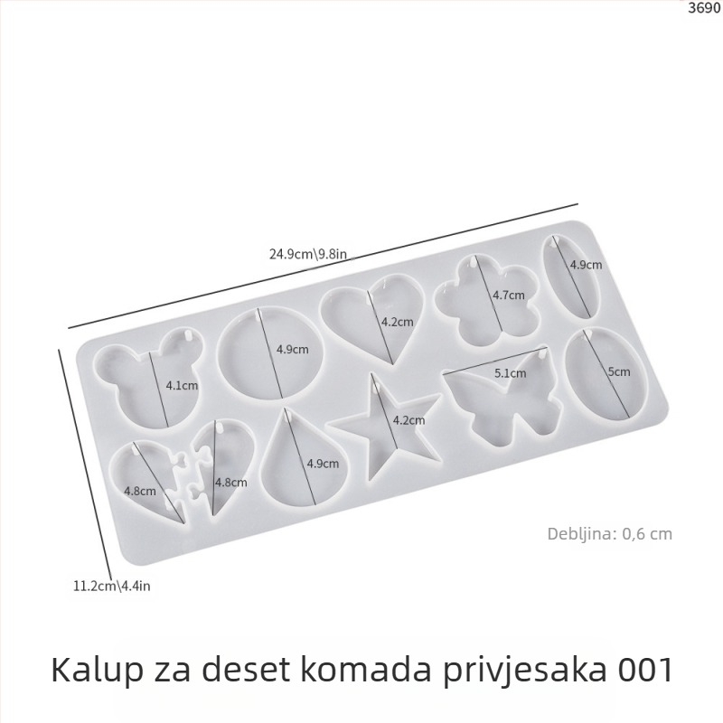 Silicijska kalupa za privjeske s 26 engleskih slova – nepravilnog oblika, za kristalni epoxy DIY, ogledni završetak, lako vađenje iz kalupa