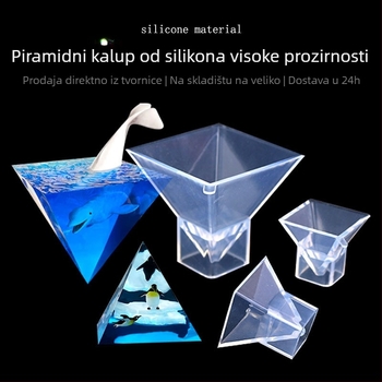 Kalup za epoksidnu smolu - piramidalni silikon kalup, visoka prozirnost, za suho cvijeće