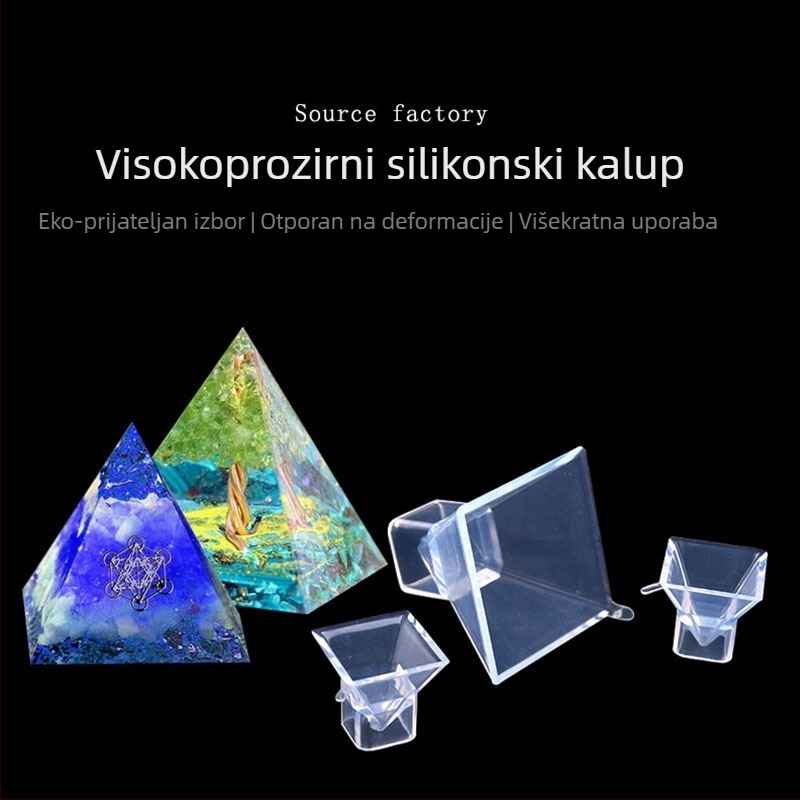 Kalup za epoksidnu smolu - piramidalni silikon kalup, visoka prozirnost, za suho cvijeće