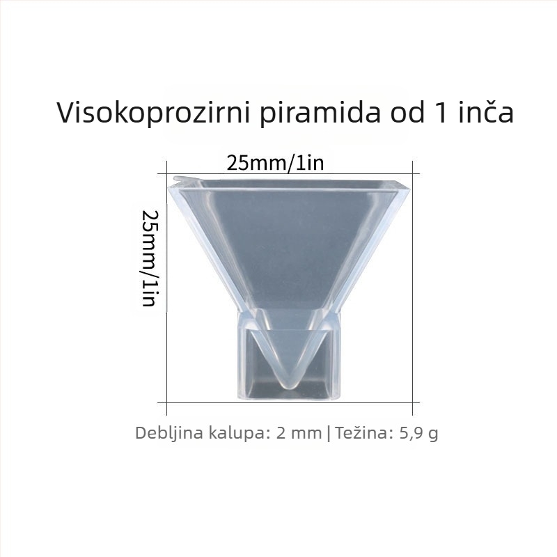 Kalup za epoksidnu smolu - piramidalni silikon kalup, visoka prozirnost, za suho cvijeće