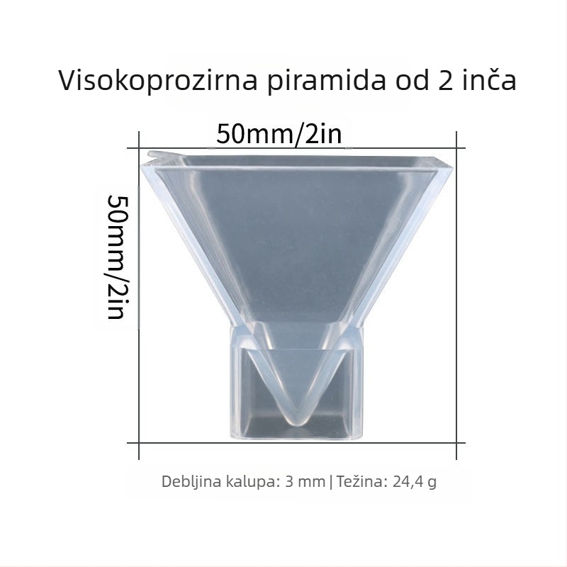 Kalup za epoksidnu smolu - piramidalni silikon kalup, visoka prozirnost, za suho cvijeće