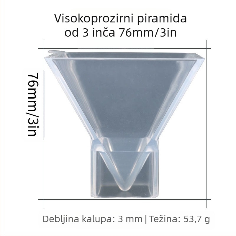 Kalup za epoksidnu smolu - piramidalni silikon kalup, visoka prozirnost, za suho cvijeće