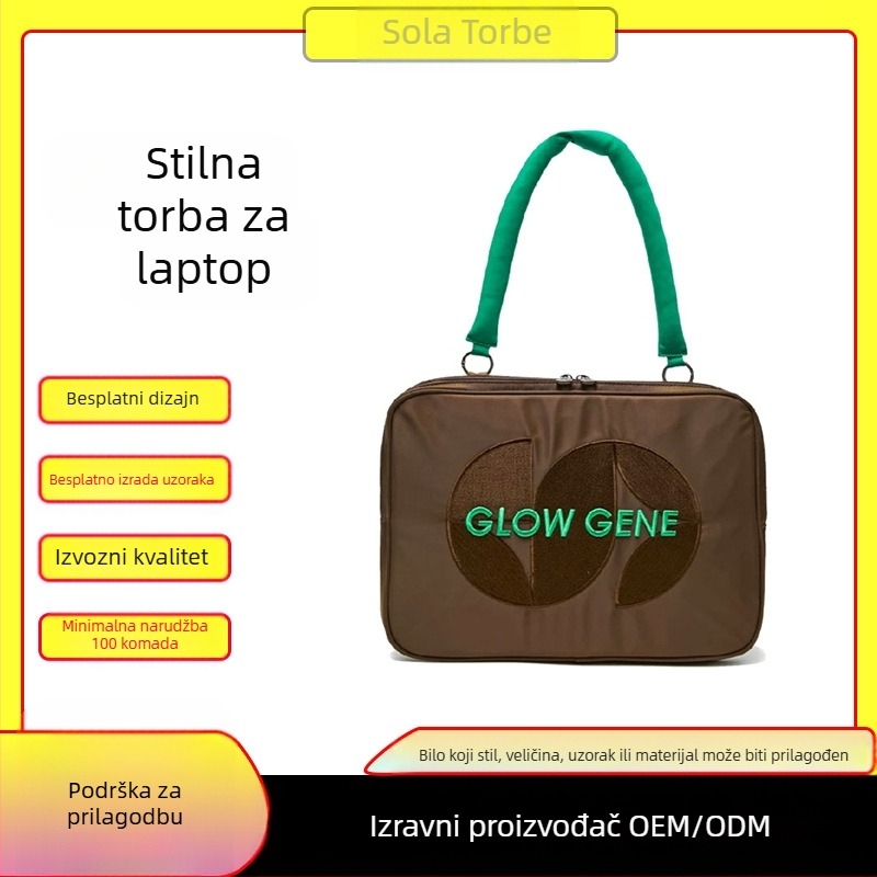 Torba za rameno za laptop s IP-inspiriranim dizajnom, šokovska unutarnja pretinac, prozračna, vodootporna i antibakterijska poliester s platnenom podstavom, unisex