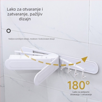 Sudijia sklopiva vješalica za odjeću s okretljivim stalkom za čarape, kružni dizajn s klipovima, plastična