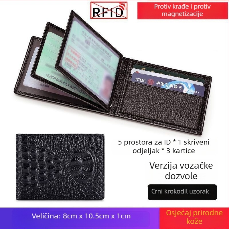 PU kožna torbica za vozačku dozvolu – otporan držač kartica, svakodnevna upotreba, gradski stil.