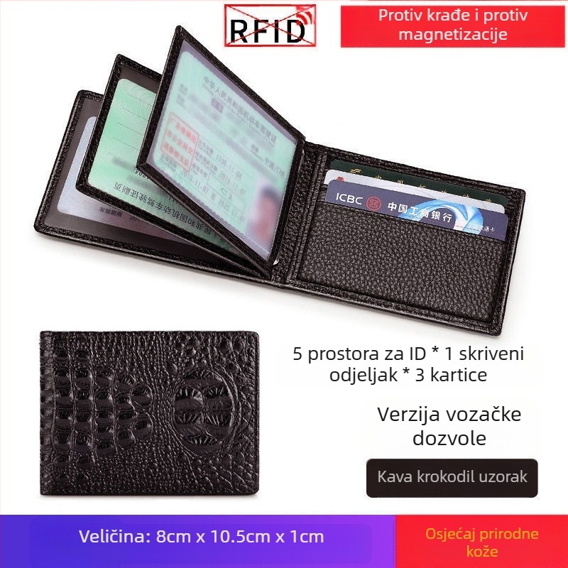 PU kožna torbica za vozačku dozvolu – otporan držač kartica, svakodnevna upotreba, gradski stil.