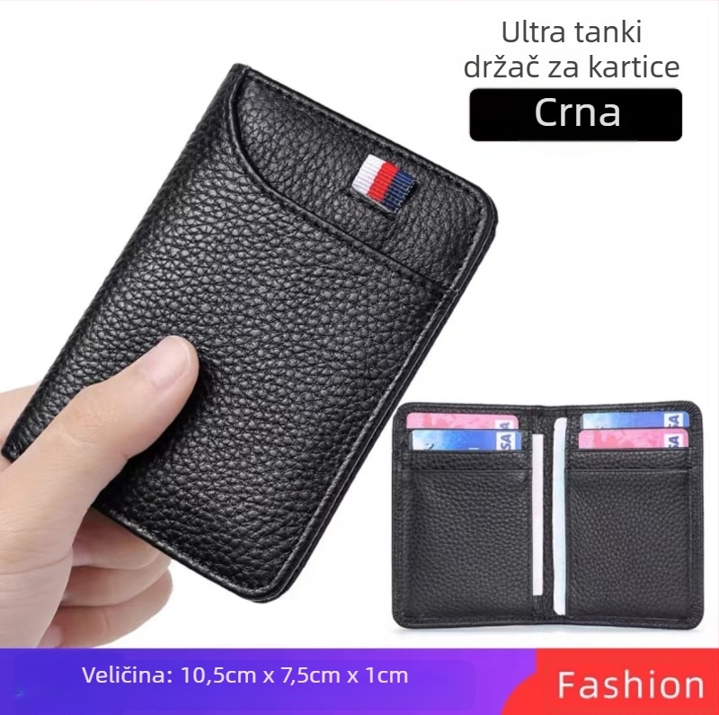 Kompaktni višenamjenski držač vozačke dozvole i potvrde o vozilu, ultra-tanki PU kožni etui, velika kapaciteta, novčanik s jednim preklopom