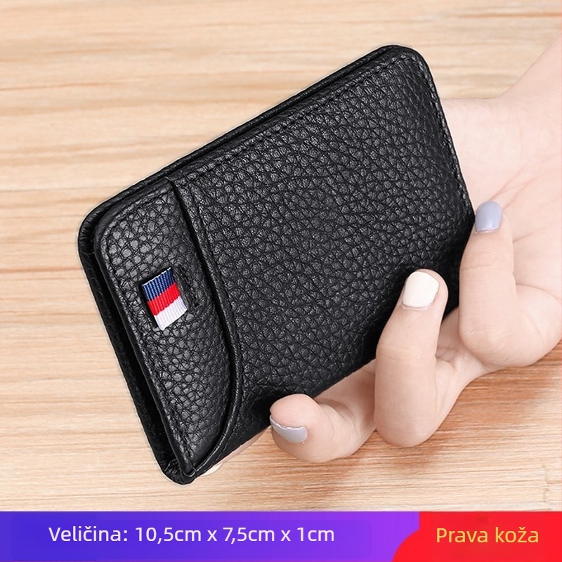 Kompaktni višenamjenski držač vozačke dozvole i potvrde o vozilu, ultra-tanki PU kožni etui, velika kapaciteta, novčanik s jednim preklopom