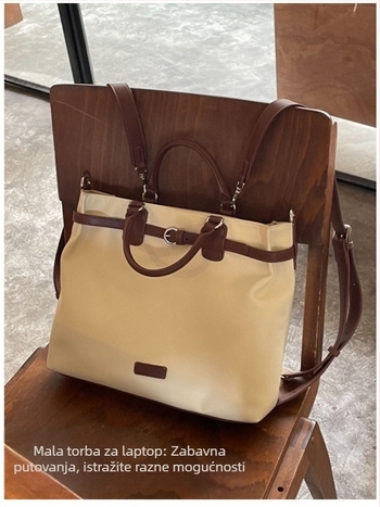 Ženska nylon torba za laptop – vodootporna, velika kapaciteta, urban minimalistički stil, nosenje preko tijela ili kao torba za ramena, proljeće 2025 izdanje