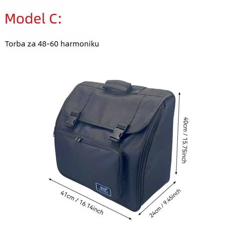 Torba za muzički instrument bas — Poliester materijal, podstava poliester, zakrivljeni ramenski remen, otporna na habanje, smanjuje opterećenje