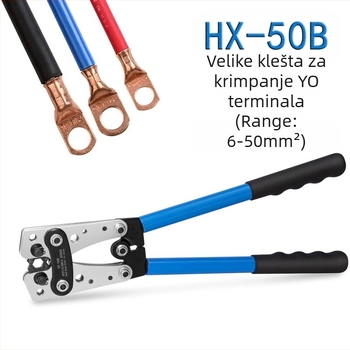 Krimping kliješta za električne žice HX-50B (Model HX-50B, Materijal: Visoko ugljično čelika, Težina 1.2)
