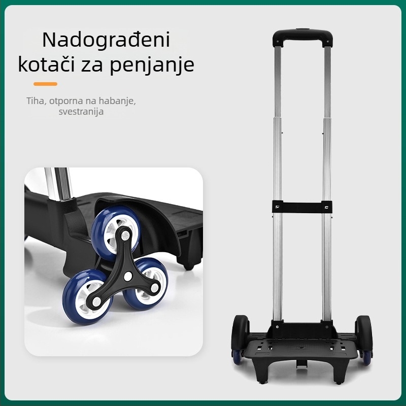 Odvojiva aluminijska kolica za školsku torbu, s šest kotača za penjanje uz stepenice