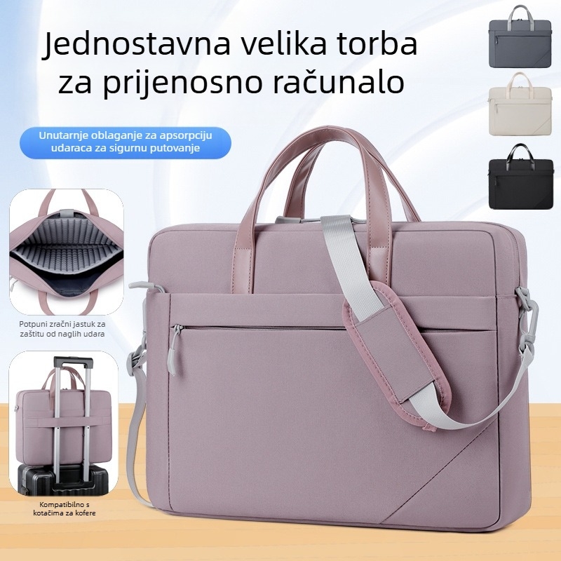 Unisex torba za prijenosno računalo s crossbody remenom – najlon, vodootporna, prozračna, otporna na habanje, otporna na potres, poslovni stil