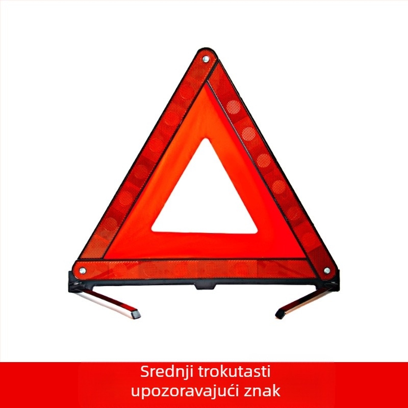 Automobilski reflektirajući trokut sa sklopivim tripodom – ABS plast, sklopivi trokut, sigurnost vozila, licencirana privatna marka
