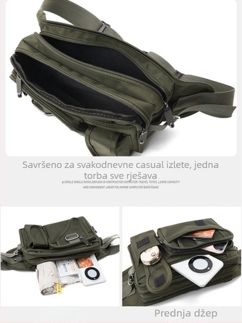 Muška torba oko struka od Oxford platna, vodootporna i otporna na habanje, velika kapaciteta, crossbody, ulični stil