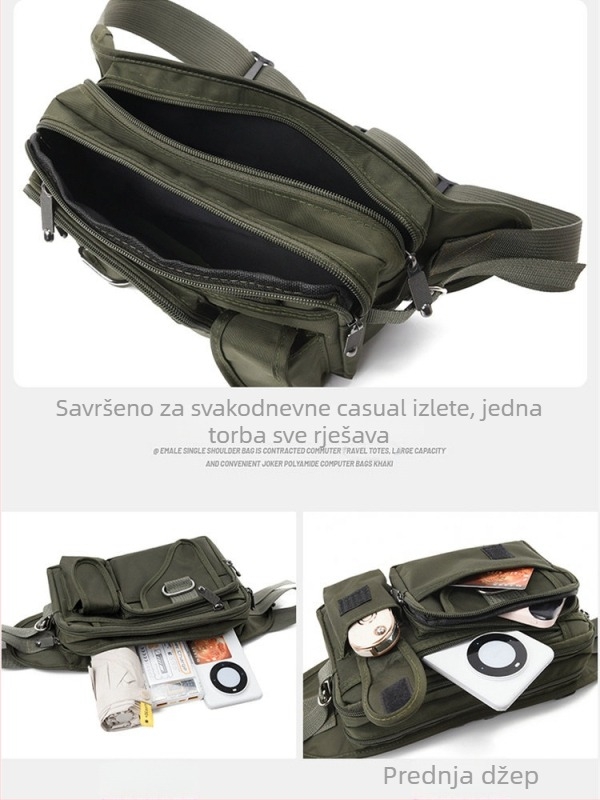 Muška torba oko struka od Oxford platna, vodootporna i otporna na habanje, velika kapaciteta, crossbody, ulični stil