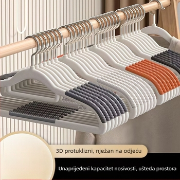 Zhengyan vješalica za odjeću — protuklizna, bez tragova, kut ramena štiti od nabiranja; plastika, 60–80% novi materijal; moderni minimalistički stil; lansirano 2023; jednopakiranje; pogodno za vješalice, stalke za hlače i stalke za kravate