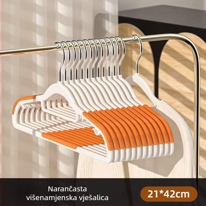 Zhengyan vješalica za odjeću — protuklizna, bez tragova, kut ramena štiti od nabiranja; plastika, 60–80% novi materijal; moderni minimalistički stil; lansirano 2023; jednopakiranje; pogodno za vješalice, stalke za hlače i stalke za kravate