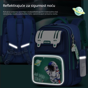 Spaceman školska torba za učenike, za dječake i djevojčice, 1–6. razred, vodootporna, ultra lagana, smanjenje opterećenja, zaštita kralježnice, Oxford tkanina, cartoon uzorak, moderan stil