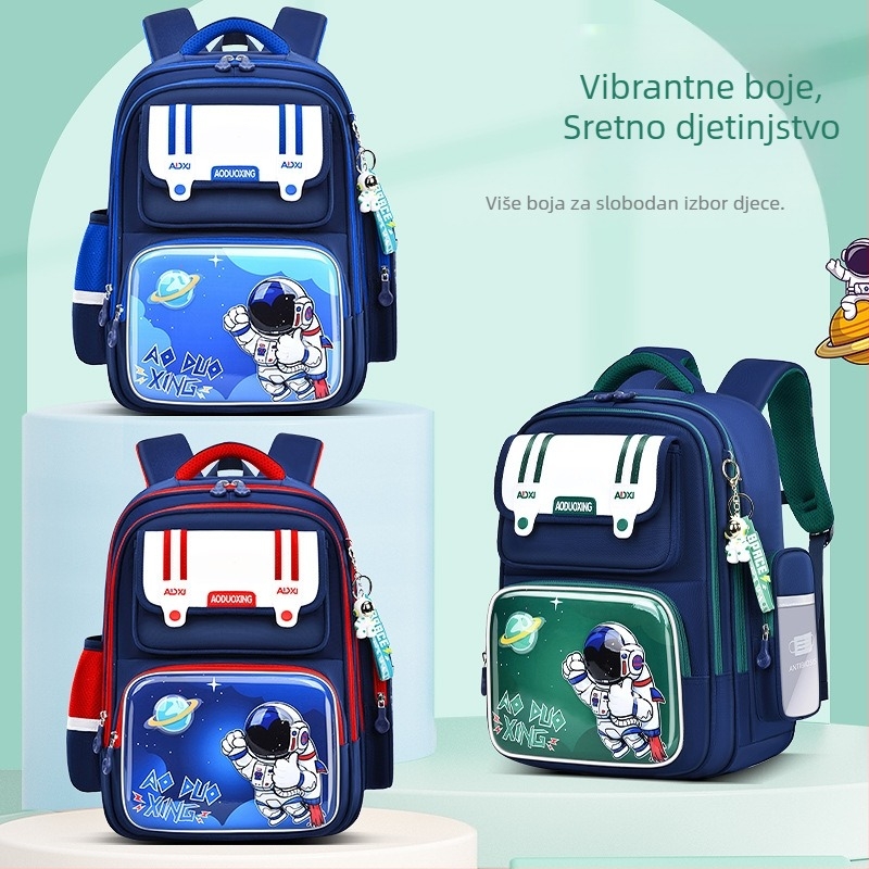 Spaceman školska torba za učenike, za dječake i djevojčice, 1–6. razred, vodootporna, ultra lagana, smanjenje opterećenja, zaštita kralježnice, Oxford tkanina, cartoon uzorak, moderan stil