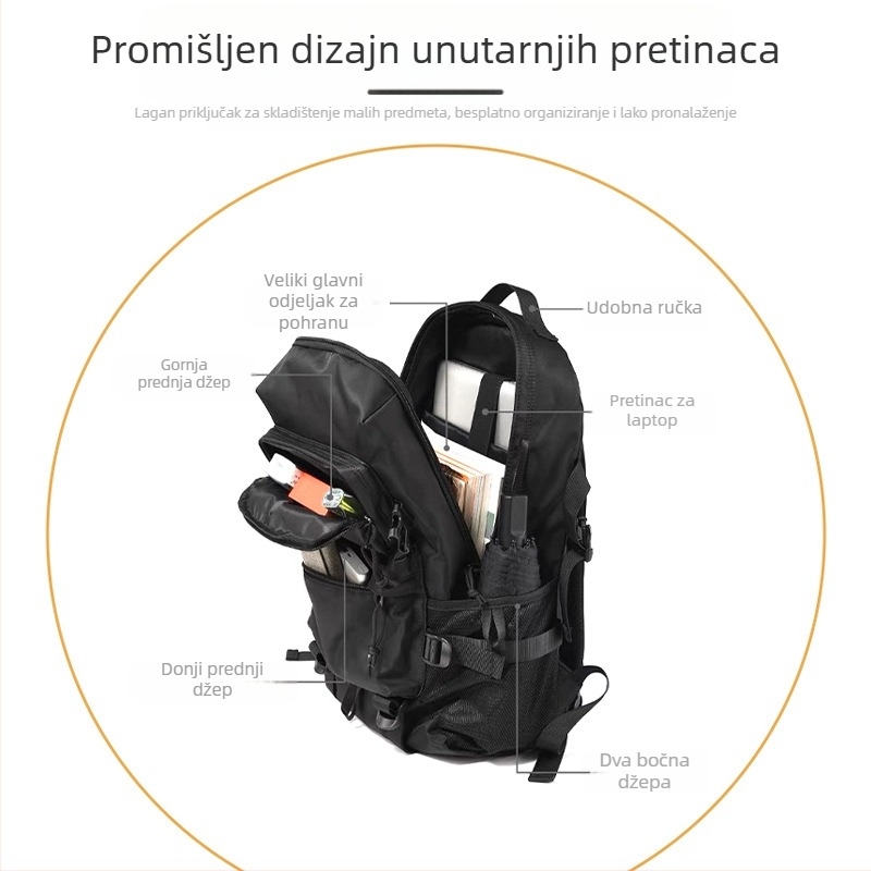 Unisex sportski ruksak — ultra lagan, vodootporan, Oxford platno, naramenice s zračnim jastučićem