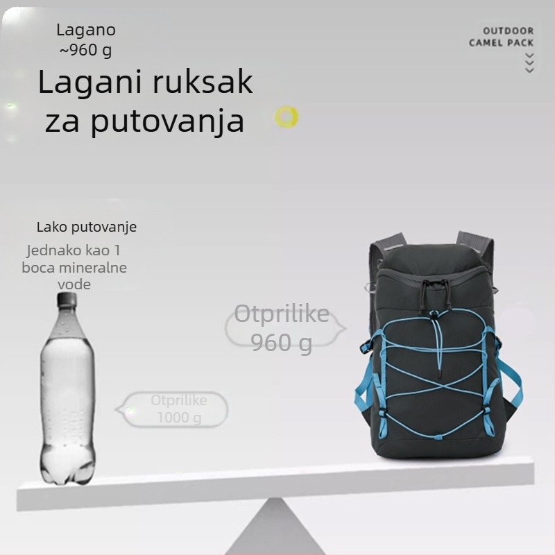Planinski ruksak s zaštitom kralježnice | Unisex, poliester, zakrivljene naramenice