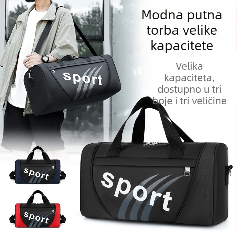 Muška crossbody torba (najlon; prozračna; uzorak s slovima; podstava od poliestera; za slobodno vrijeme i putovanja)