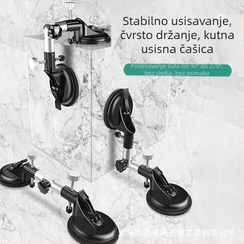 Prilagodljivi usisni držač za staklo, keramičke pločice i kamene – snažno učvršćivanje i niveliranje pravog kuta
