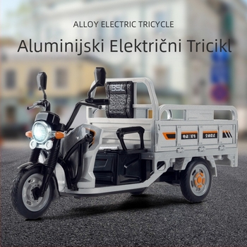 Model motocikla sa tri kotača, ukras za izlaganje s bljeskanjem svjetla i zvukom; statičan model; kategorija: model motocikla; prikladno za uzrast 7-14.