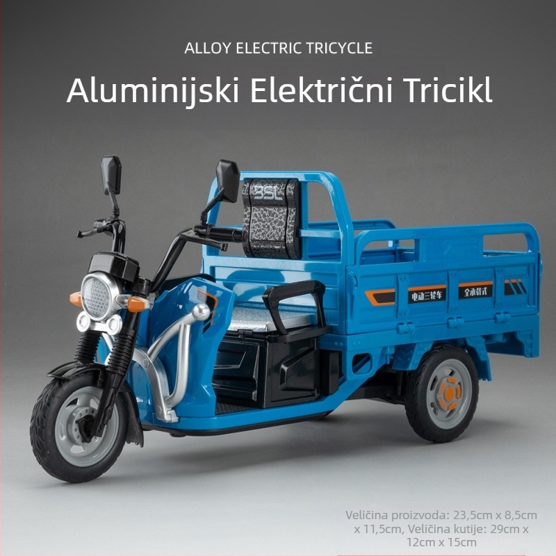 Model motocikla sa tri kotača, ukras za izlaganje s bljeskanjem svjetla i zvukom; statičan model; kategorija: model motocikla; prikladno za uzrast 7-14.