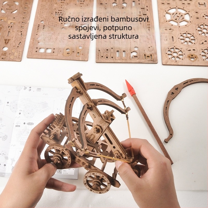 Drvena 3D slagalica igra: staro građevinsko eksperiment i oblegovna kolica, edukativna igra za dječake, OEM prilagodba logotipa (materijal: drvo; kategorija: 3D puzzle; dob: 14+; prilagodba: dostupna)