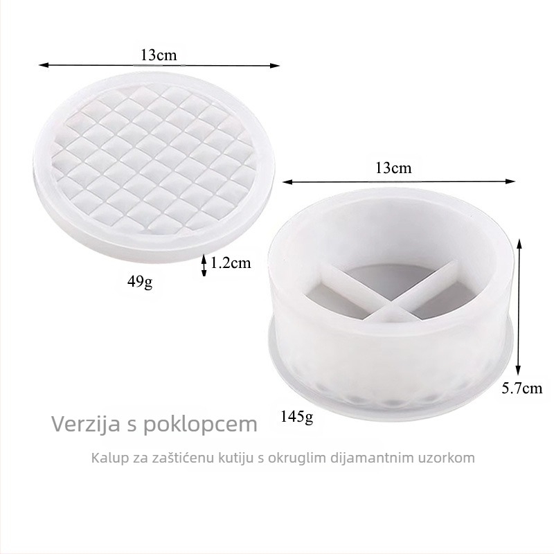 Dance of the Butterfly Silikonska Kalupa za Kolače – Kružni Oblik s Mašnicom i Dijamantnim Uzorkom za DIY Smolu
