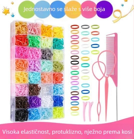 Minute gumice za kosu, silikon, ručna izrada, 1600 komada, proljeće 2024