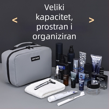 Unisex neseser za kozmetiku s kožnim filmom, uzorak slova, poliester podstava, svakodnevna upotreba, vodootporna, odjeljak za suho i mokro